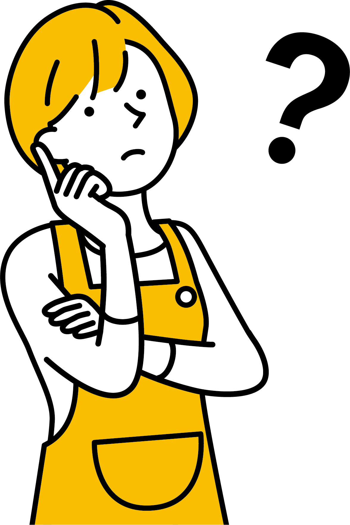 考え事をしている女性のイラスト